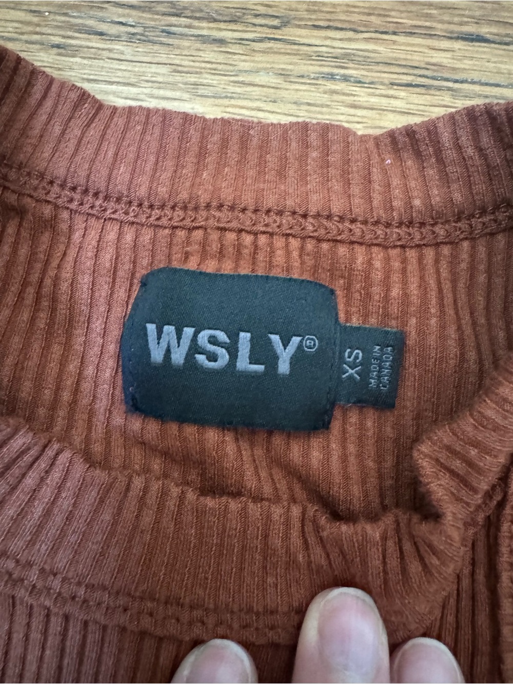 WSLY Sleeveless Ribbed Tank Top in Rust Brown - Picture 2 of 3